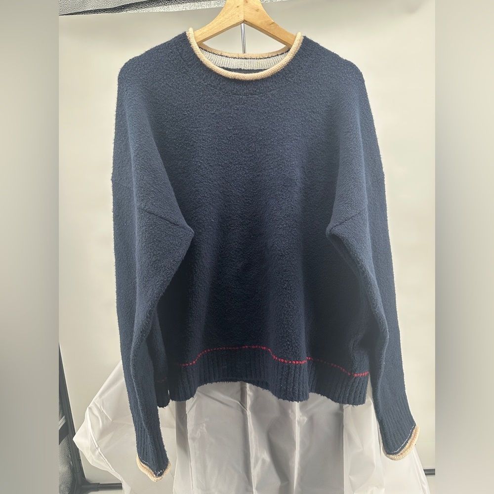 3.1 Phillip Lim - FW17 - Navy Plaited Boxy Sweater